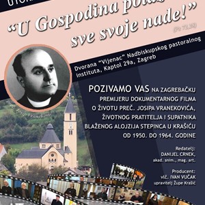Zagrebačka premijera dokumentarnog filma o životu preč. Josipa Vranekovića 